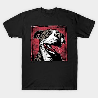 Retro Art American Pit Bull Terrier Dog Lover T-Shirt